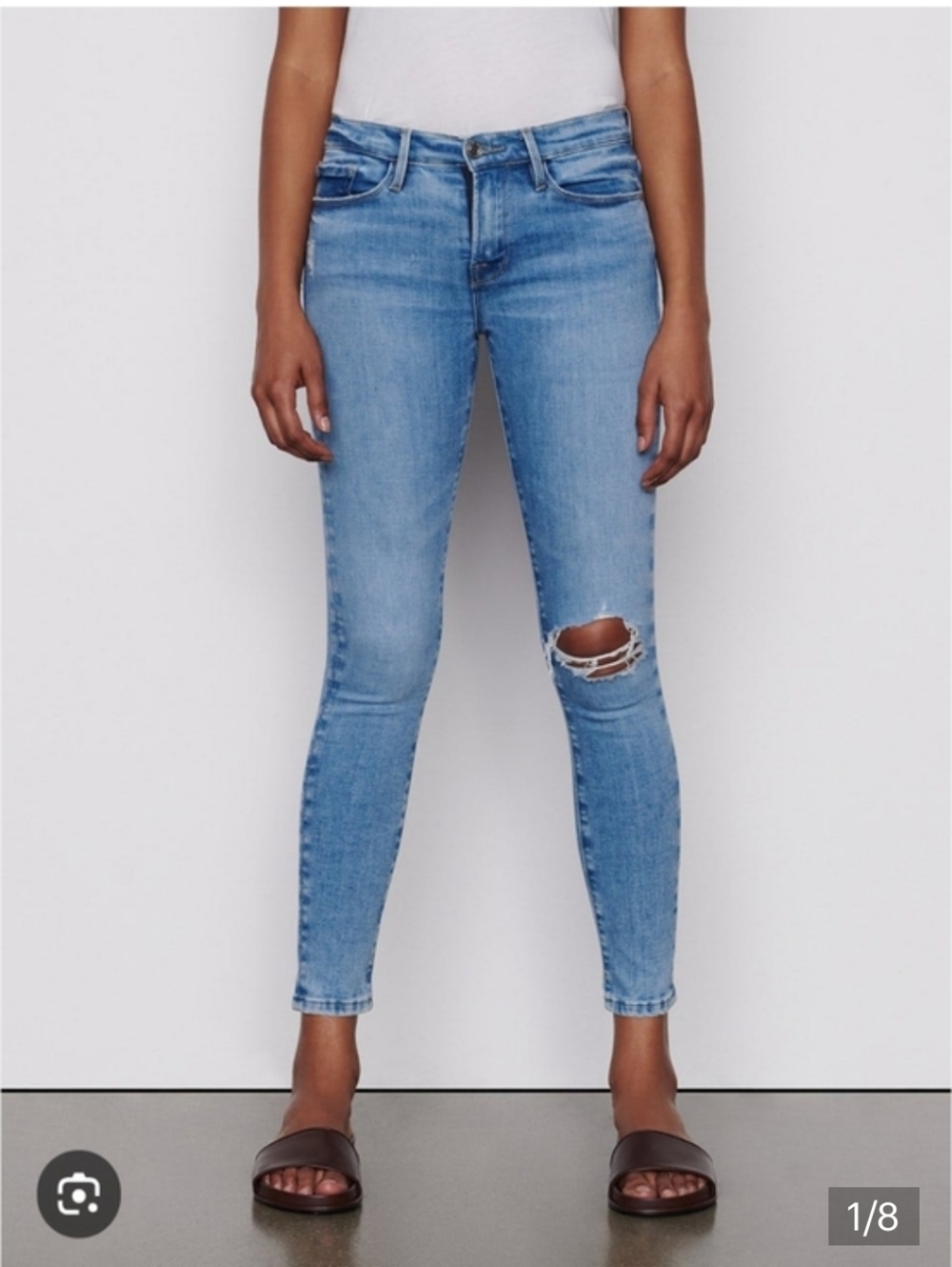 Frame Le Skinny Jeanne Size 26 Skinny Jeans Ripped Knee